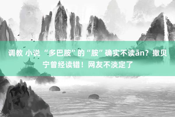调教 小说 “多巴胺”的“胺”确实不读ān？撒贝宁曾经读错！网友不淡定了