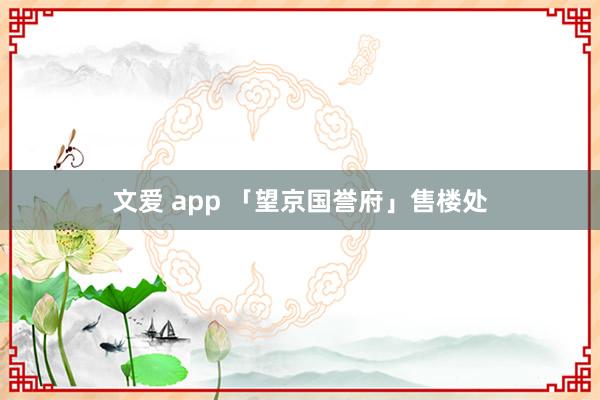 文爱 app 「望京国誉府」售楼处