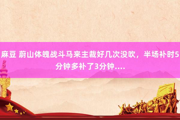 麻豆 蔚山体魄战斗马来主裁好几次没吹，半场补时5分钟多补了3分钟....