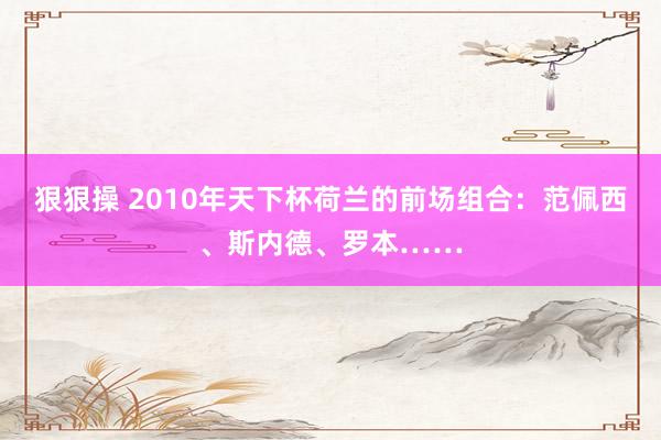 狠狠操 2010年天下杯荷兰的前场组合：范佩西、斯内德、罗本……