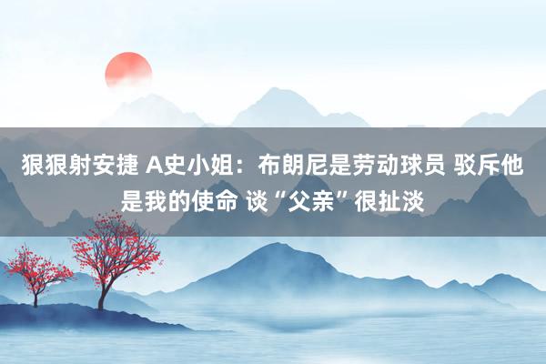 狠狠射安捷 A史小姐：布朗尼是劳动球员 驳斥他是我的使命 谈“父亲”很扯淡