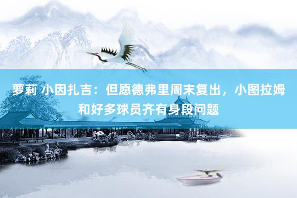 萝莉 小因扎吉：但愿德弗里周末复出，小图拉姆和好多球员齐有身段问题